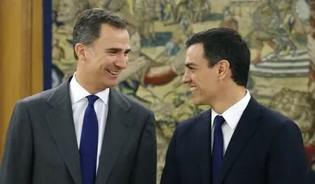 Pedro S&aacute;nchez con Felipe VI
