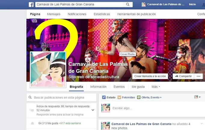 P&aacute;gina de Facebook del Carnaval de LPGC