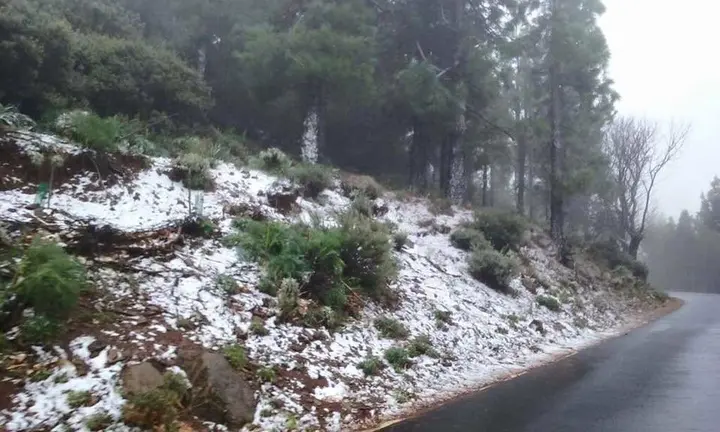 Nieve en la cumbre de Gran Canaria