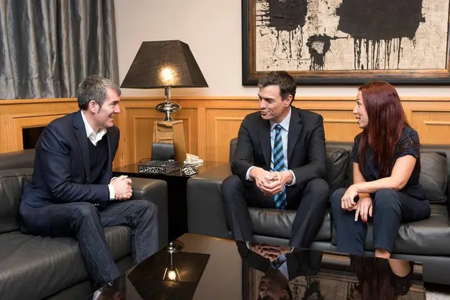 Fernando Clavijo con Pedro S&aacute;nchez