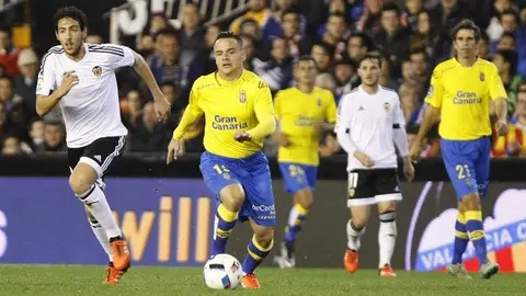 Roque durante el partido de Copa contra el Valencia