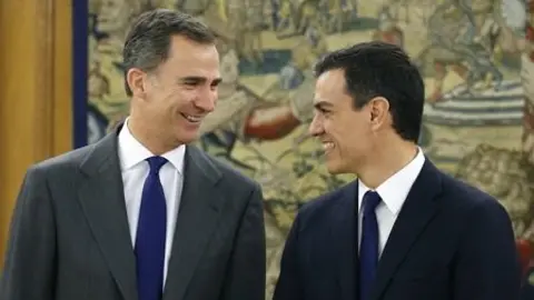 Pedro S&aacute;nchez con Felipe VI