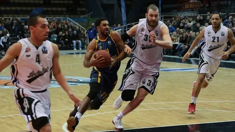 Una jugada de ataque del partido de la Eurocup